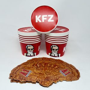 12 Pack - 3.5g Chicken Bucket Mylar Bags & Buckets Set – Novelty Fried Chicken Style Packaging Kit
