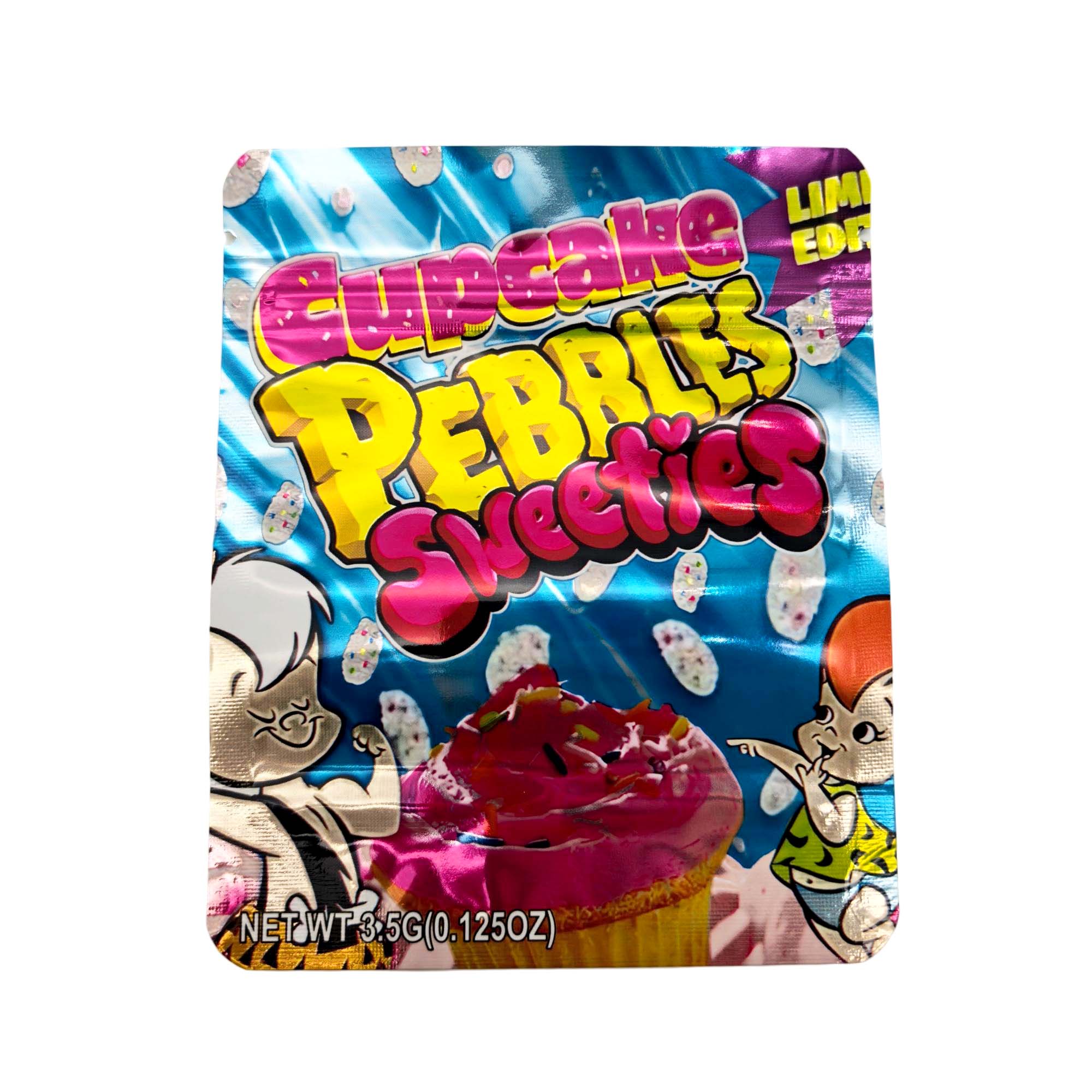 3.5 Gram Mylar Bag – Premium Smell-Proof Packaging - Cupcake Pebbles - Sweeties (50 Count) MB-35G-104 - Image 2