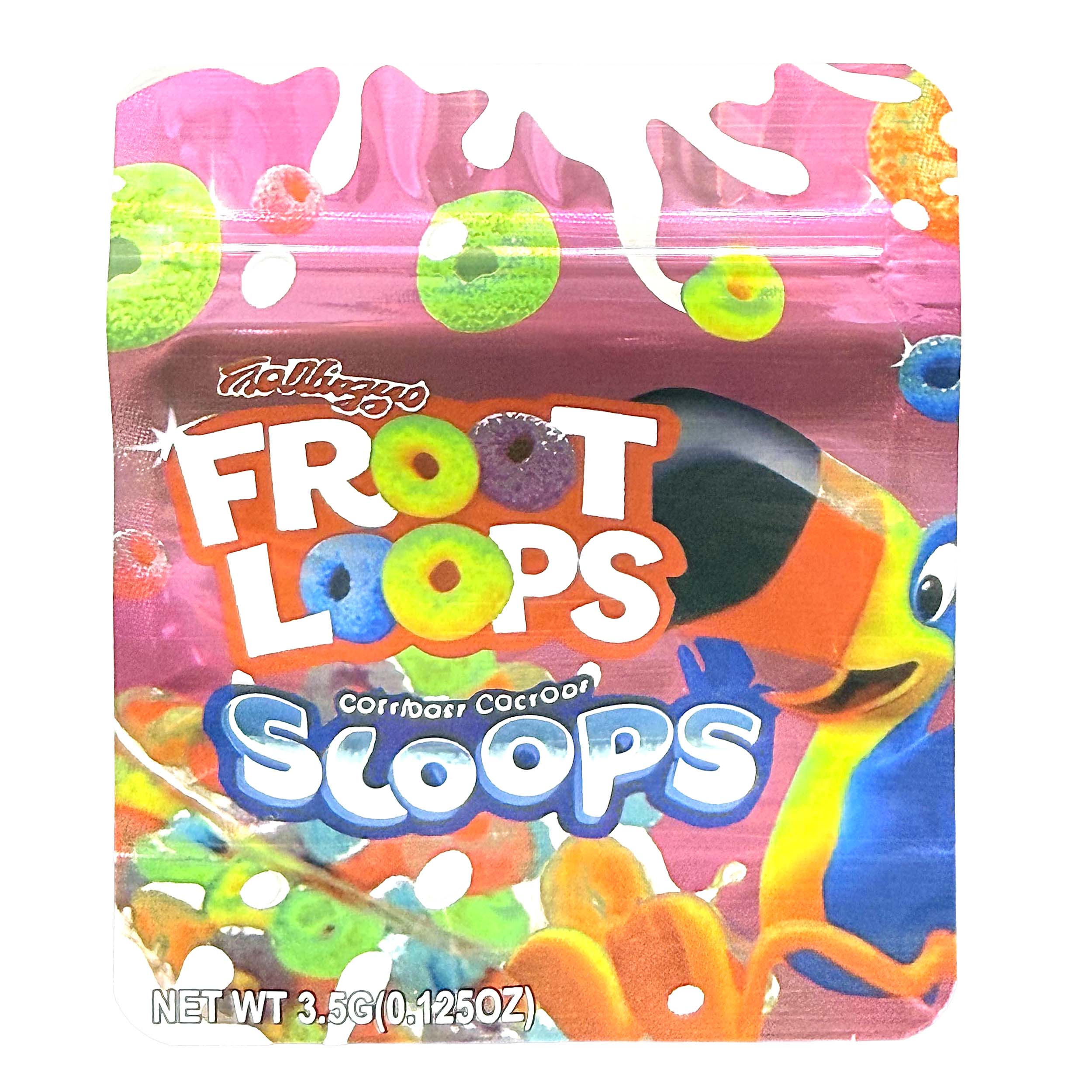 3.5 Gram Mylar Bag – Premium Smell-Proof Packaging - Froot Loops - Sloops (50 Count) MB-35G-146 - Image 4