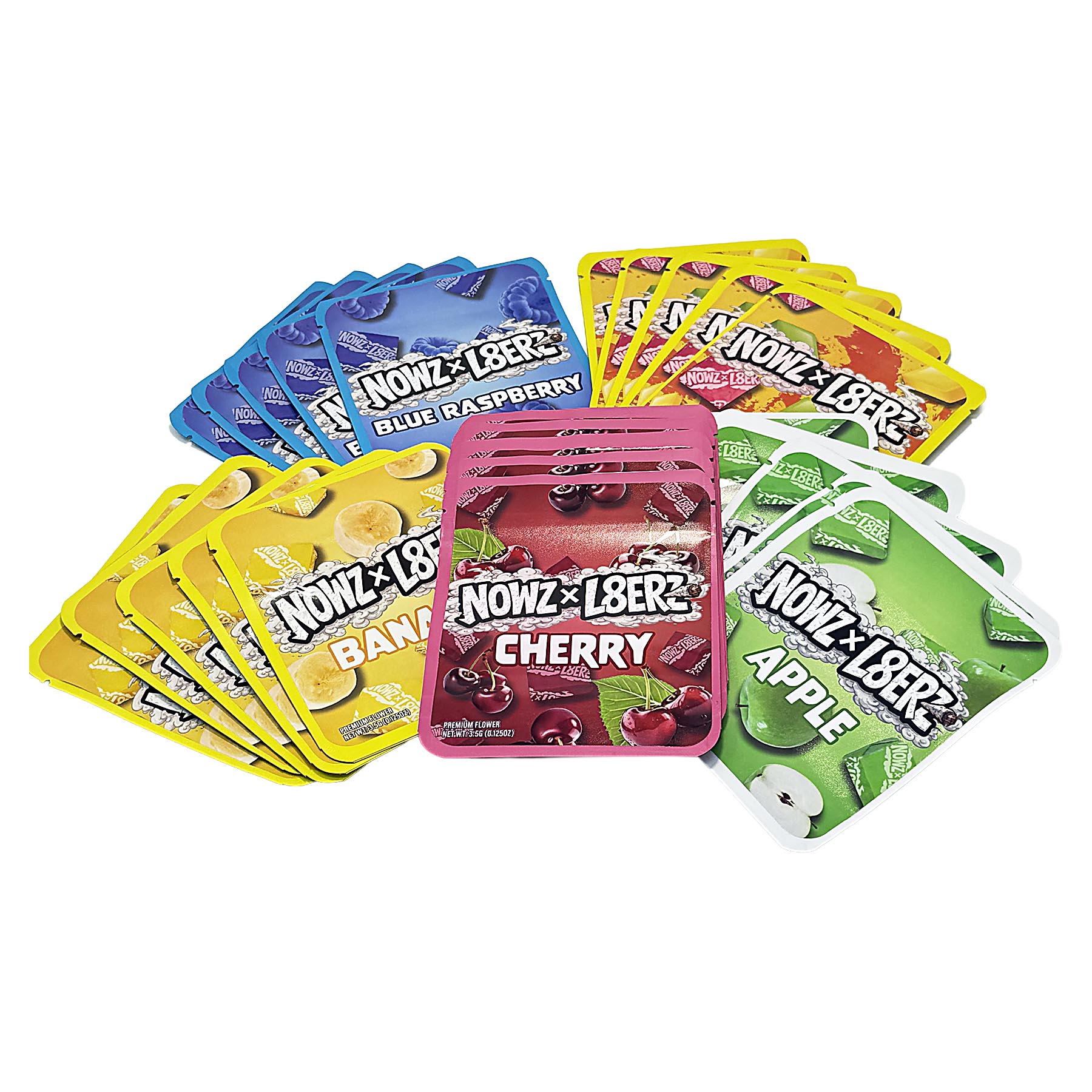 25 Pack 3.5g Thick Sticker Mylar Bags Premium Smell Proof Packaging Mix | Now & Later Candy Collection (STB-35-012) - Image 2