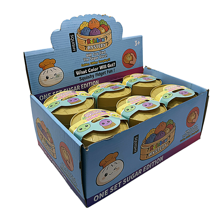 WFNOD10 - 12 Pack - Dumpling TPR Surprise Box #1 Squishy Sensory Fidget Toy – Assorted Characters - Image 3