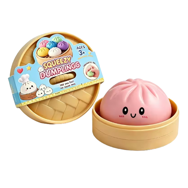 WFNOD11 - 12 Pack - Dumpling TPR Surprise Box #2 Squishy Sensory Fidget Toy – Assorted Characters - Image 4