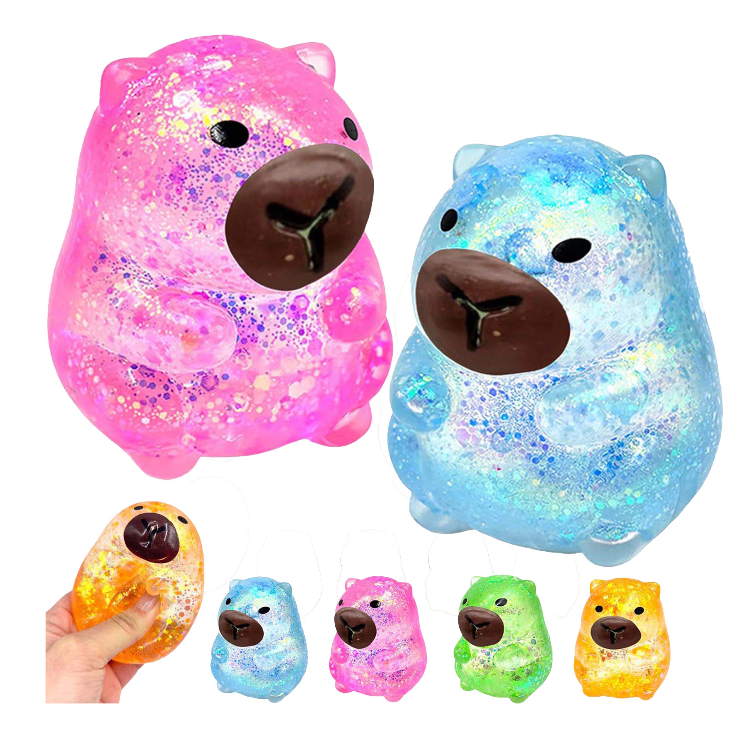 WFNOD83 - 12 Pack - Pink Capybara Squishy Sensory Stress Toy – Assorted Colors - Image 17