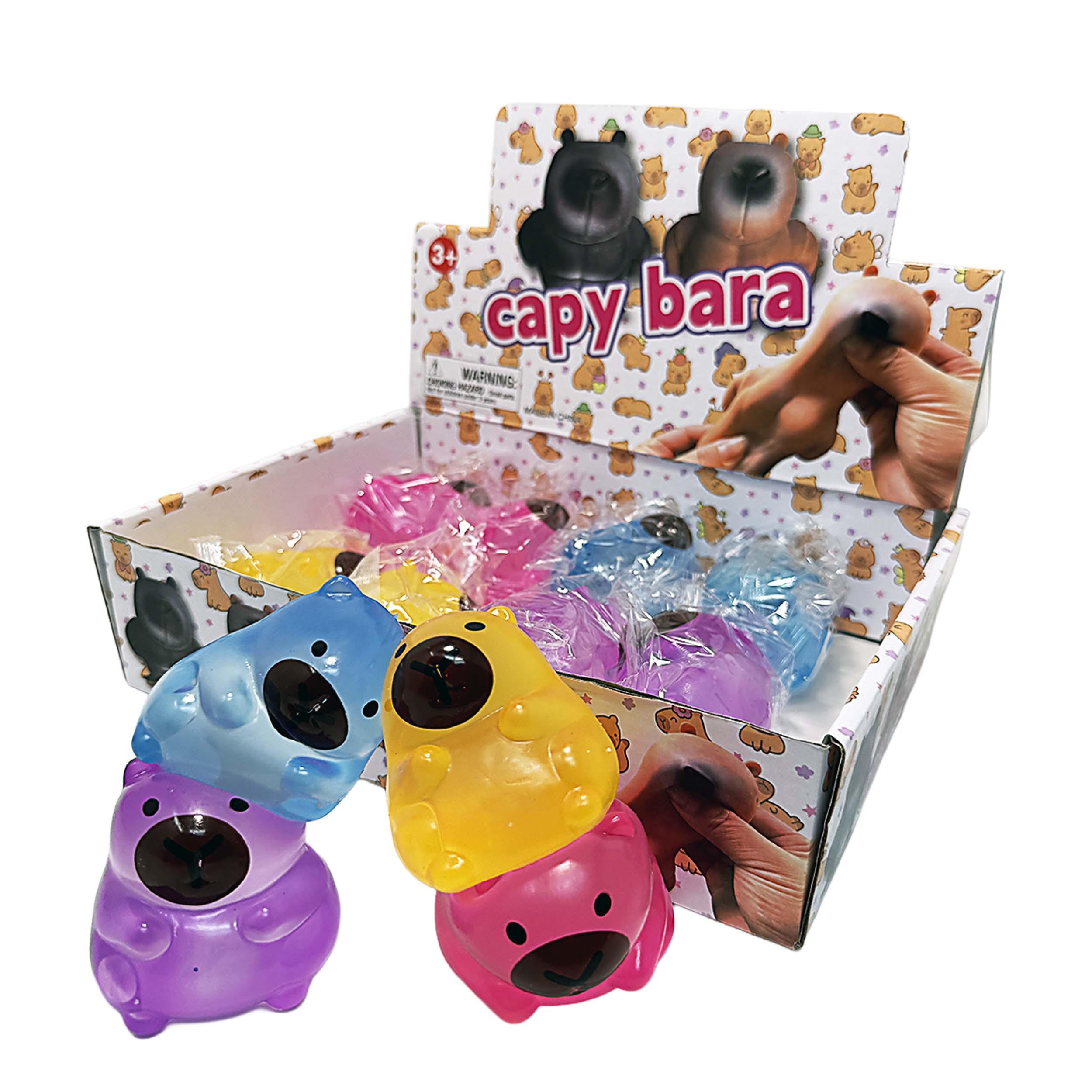 WFNOD83 - 12 Pack - Pink Capybara Squishy Sensory Stress Toy – Assorted Colors - Image 10