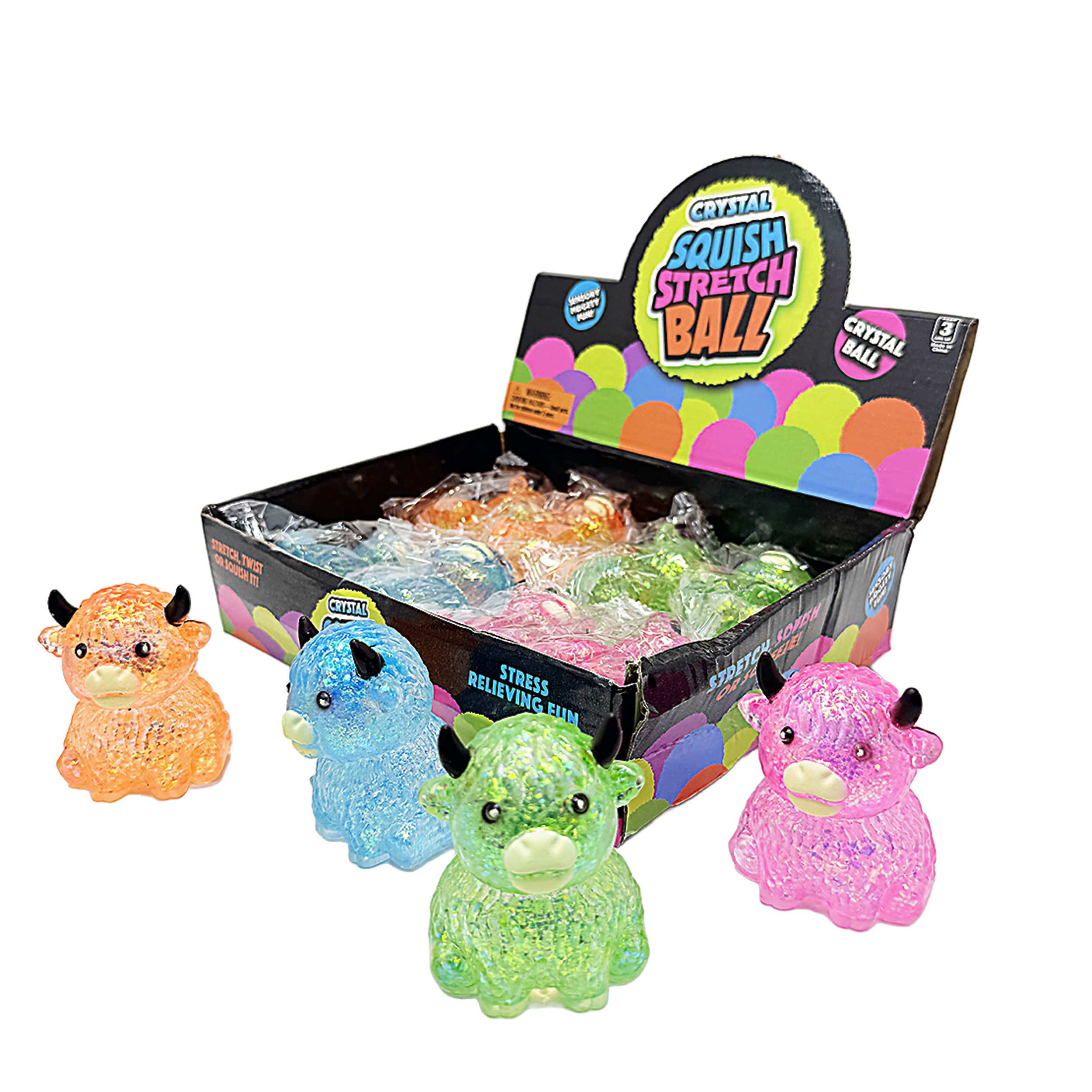 WFNOD85 - 12 Pack - Glitter Cow Squishy Sensory Stress Toy – Assorted Colors - Image 8