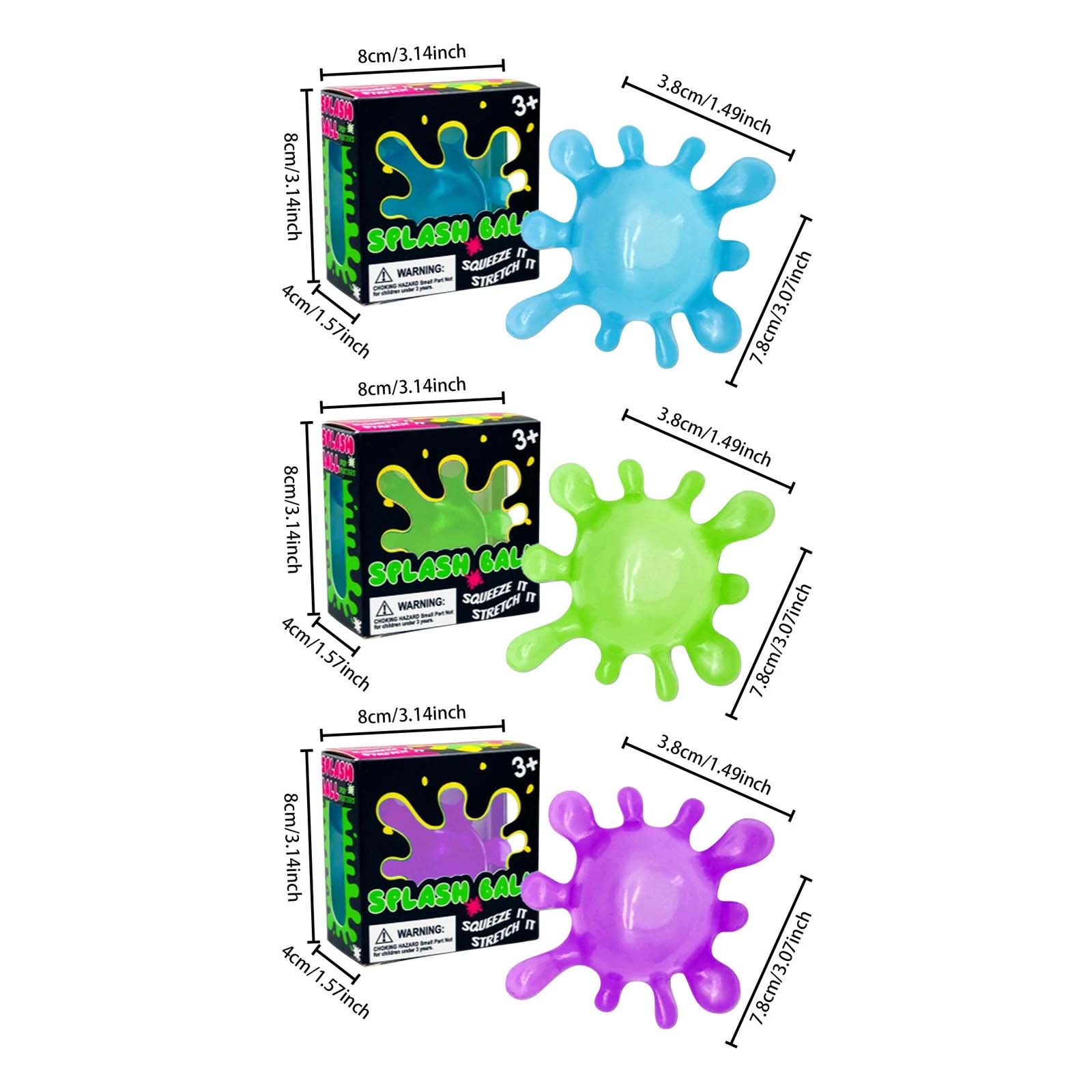WNOD07 - 12 Pack - NeeDoh Splash Ball Sensory Stress Toy – Assorted Colors - Image 2